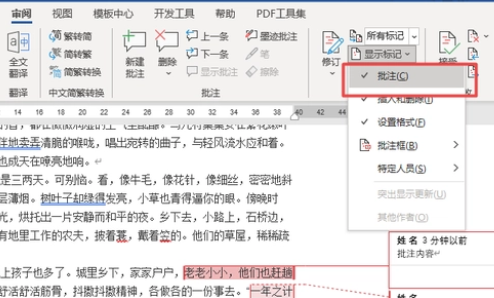 word如何删除右边所有的批注